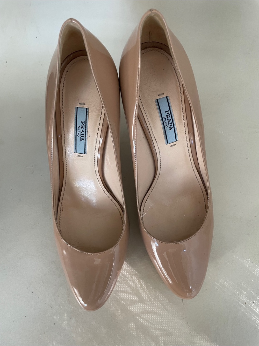 Prada Patent Leather Nude Pumps- 39